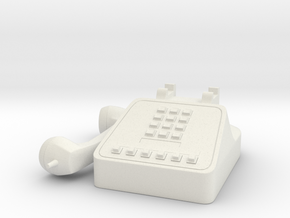 Miniature Telephone 1/6 Retro 80's 90's in White Natural Versatile Plastic