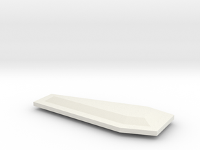 1" long coffin_Lid_A in White Natural Versatile Plastic