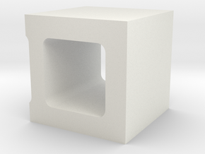 1/10 Scale Concrete 1/2 Block in White Natural Versatile Plastic