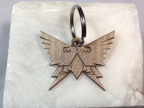Warhammer Horus Heresy Imperial Keychain Pendant in Polished Bronzed Silver Steel