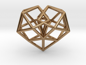 Pendant_Cuboctahedron-Heart in Polished Brass