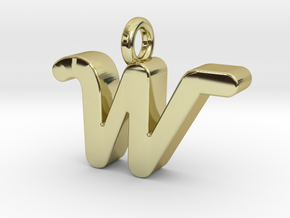W - Pendant 3mm thk. in 18k Gold Plated Brass