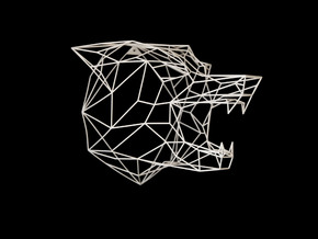 Wire Frame Wolf decor-XL in White Natural Versatile Plastic: Extra Large