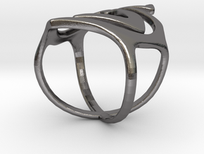 Swirl ring size 7 in Polished Nickel Steel