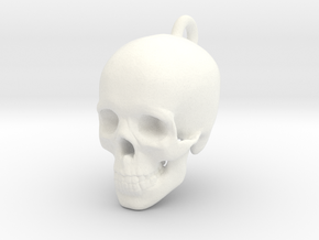 Skull Pendant in White Processed Versatile Plastic