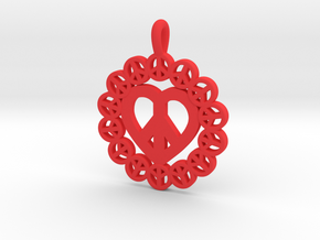 26 -PEACE-CIRCLES_pretzle heart.ZPR in Red Processed Versatile Plastic: Small