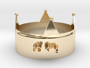 3D King Crown in 14k Gold Plated Brass