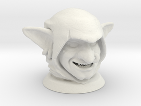 Goblin Head, Board Game Piece in White Natural Versatile Plastic