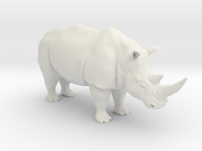 Rhinoceros in White Natural Versatile Plastic