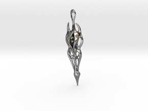 Female Spirit Pendant in Polished Silver
