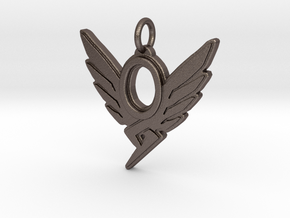 Overwatch Mercy Pendant in Polished Bronzed Silver Steel
