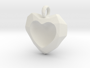 Frozen Heart Pendant in White Natural Versatile Plastic