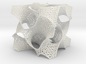 Schoen's Gyroid with Organic Mesh in White Natural Versatile Plastic