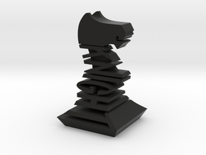 Modern Chess Set - KNIGHT in Black Natural Versatile Plastic