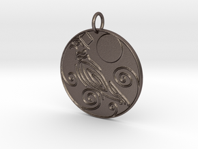 Dapper Pigeon Pendant in Polished Bronzed Silver Steel