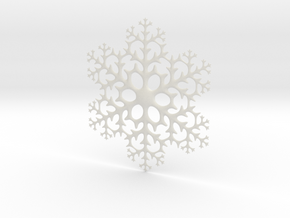Snowflake in White Natural Versatile Plastic: Large