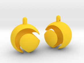 Tennisball Earrings in Yellow Processed Versatile Plastic