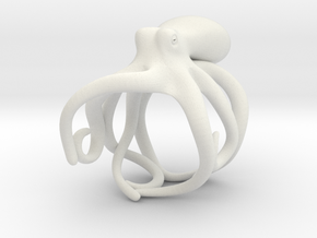 Octopus Ring 18mm in White Natural Versatile Plastic