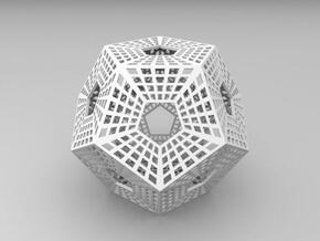 Dodecahedron with holes in it in White Natural Versatile Plastic