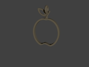 Apple Pendant in Polished Gold Steel