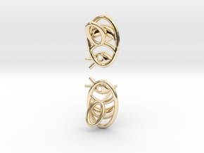 Bee Earrings V2.1 in 14k Gold Plated Brass
