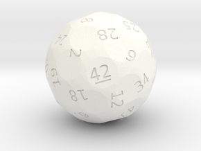 d42 "Dice, the Universe, and Everything" in White Processed Versatile Plastic