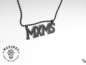 Necklace: MXMS in Matte Black Steel