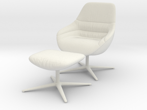 Miniature Kyo Lounge Chair 170 - Walter Knoll  in White Natural Versatile Plastic: 1:12