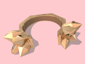 Crystal Split Ring in Natural Brass