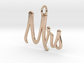 Mrs Pendant in 14k Rose Gold Plated Brass