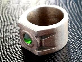 Green Lantern Ring size 12 in Polished Bronzed Silver Steel