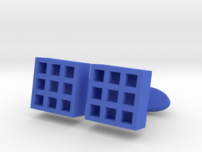 Square Cell Cufflinks in Blue Processed Versatile Plastic