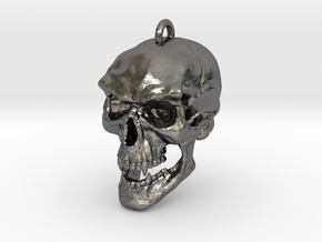 skull necklace in Polished Nickel Steel