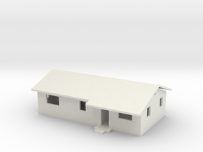 Rambler House with Roof in HO Scale in White Natural Versatile Plastic