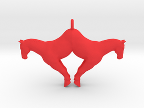 double horse pendant big in Red Processed Versatile Plastic