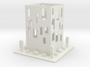 cube Building in White Natural Versatile Plastic: Medium