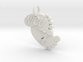 NICU 4 Keychain in White Natural Versatile Plastic