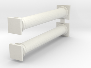 Doric Columns 3000mm hight at 1:76 scale X 2  in White Natural Versatile Plastic
