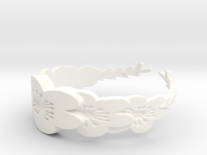 Floral Wreath Ring in White Processed Versatile Plastic