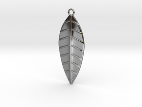 The Palm Leaf Pendant in Fine Detail Polished Silver