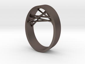 Agguvo_ring_18.5 in Polished Bronzed Silver Steel