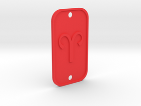 Aries (The Ram) DogTag V1 in Red Processed Versatile Plastic