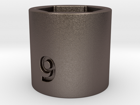 Ultra compact 9mm socket. Stainless steel. in Polished Bronzed Silver Steel