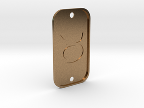 Taurus (The Bull) DogTag V4 in Natural Brass
