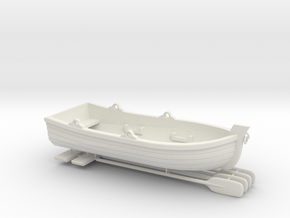 Skiff or for ship to shore, lifeboat - 1/48 scale  in White Natural Versatile Plastic