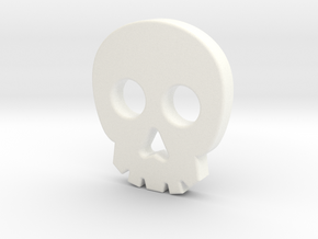 Skull Button in White Processed Versatile Plastic