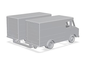 Step Van with Roll Up door 2-pack in Tan Fine Detail Plastic