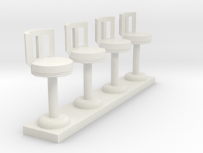 Waffle House Stools HO 87:1 Scale in White Natural Versatile Plastic
