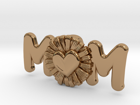 Daisy Mom Heart Pendant in Polished Brass: Extra Small