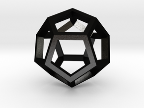 Regular Dodecahedron Mesh in Matte Black Steel